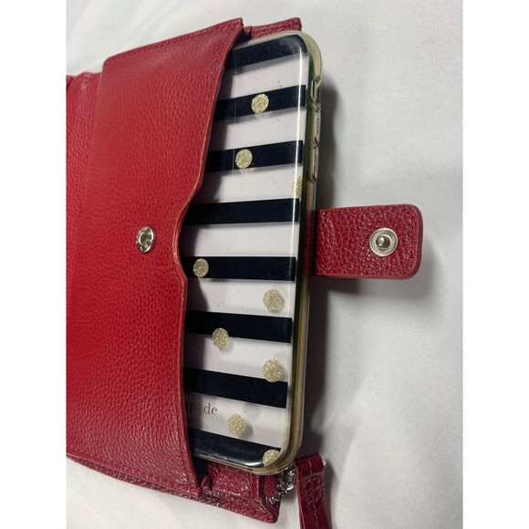 Brighton BELLISSIMO HEART Lipstick Croco Leather Wristlet Double Zip Wallet EUC - Picture 9 of 15